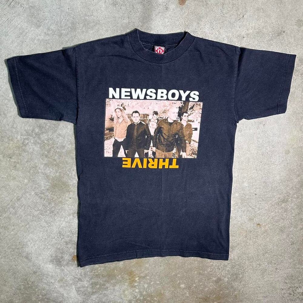 Vintage Y2K 2002 News Boys Thrive Tour Tee Mens Medium Rock Music Band Shirt